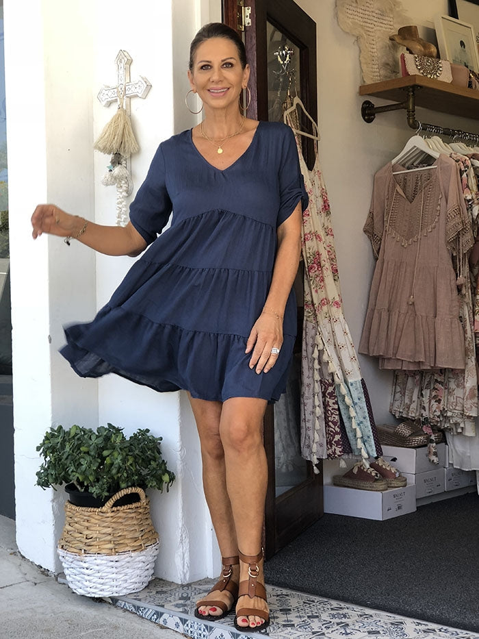 Caden Dress - Navy