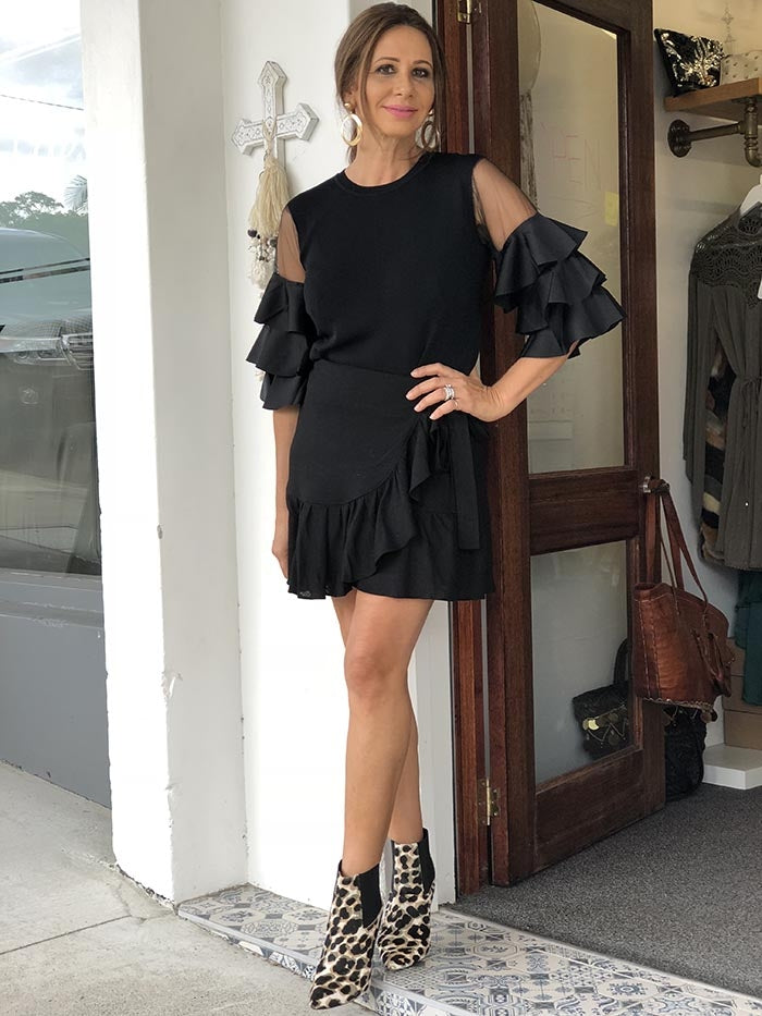 Black Ruffle Skirt