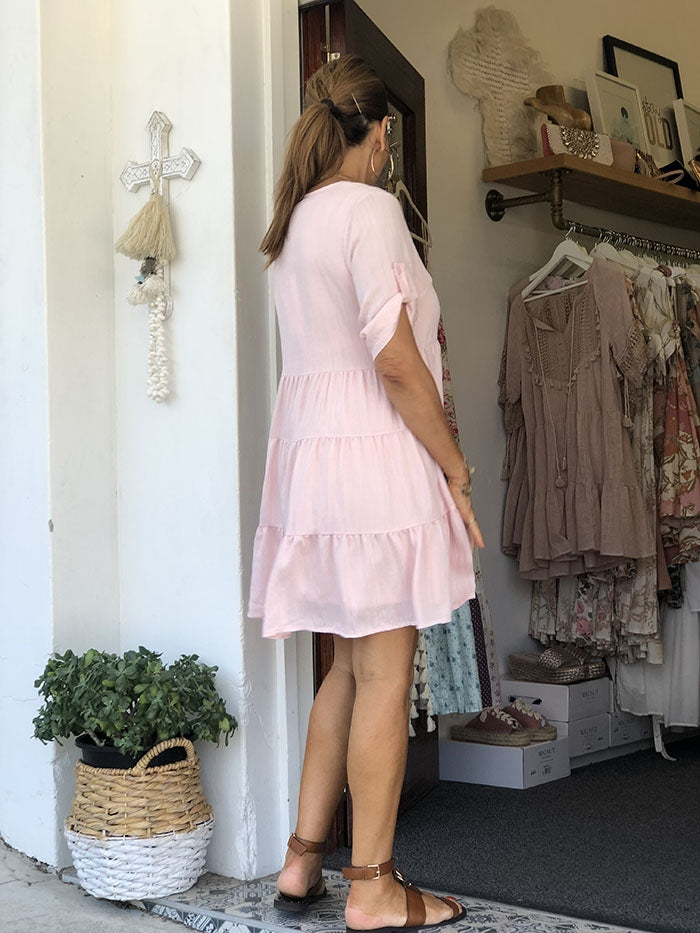 Caden Dress - Blush Pink