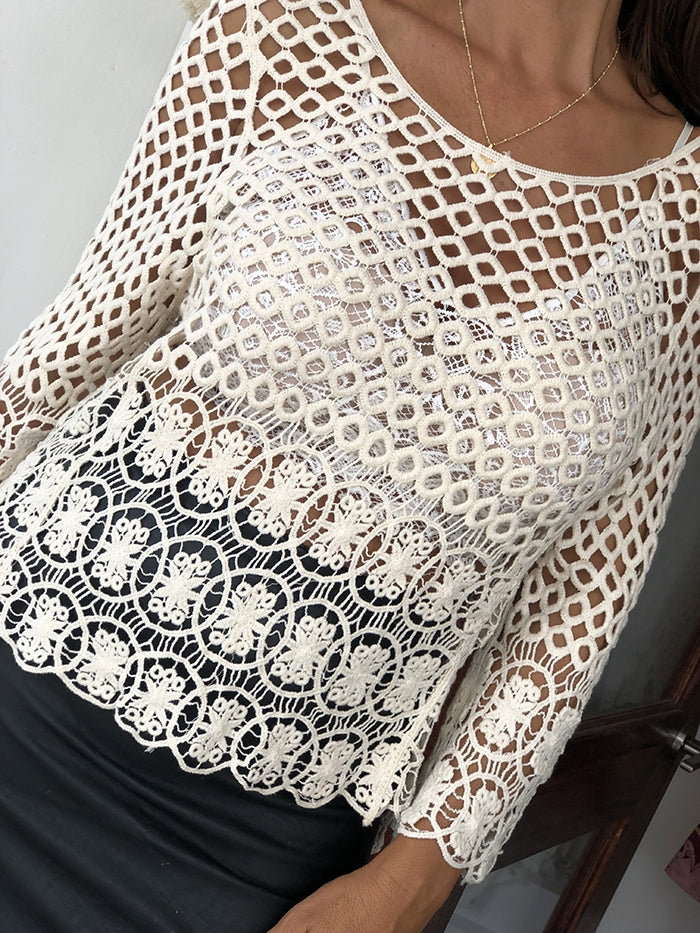 Crochet Top - Beige