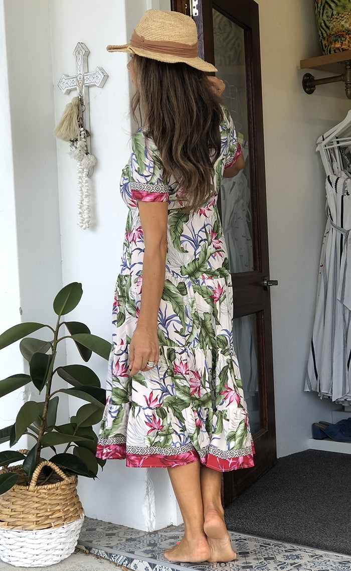 Rosa Print Midi Dress