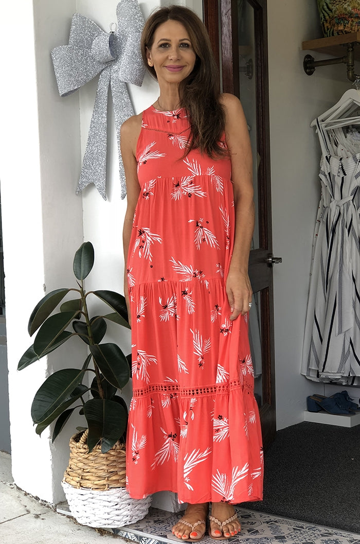 Camellia Dress - Red Floral