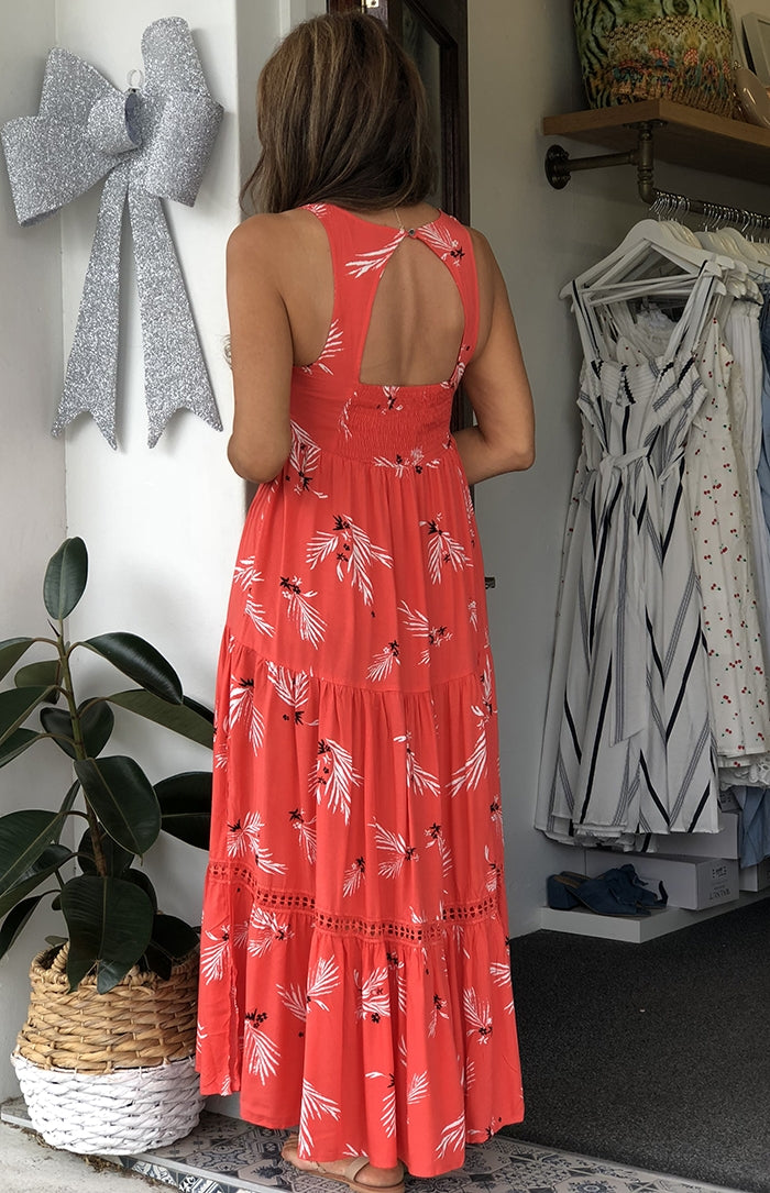 Camellia Dress - Red Floral