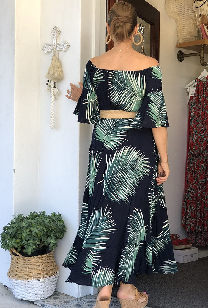 Palm Tree Maxi - Navy