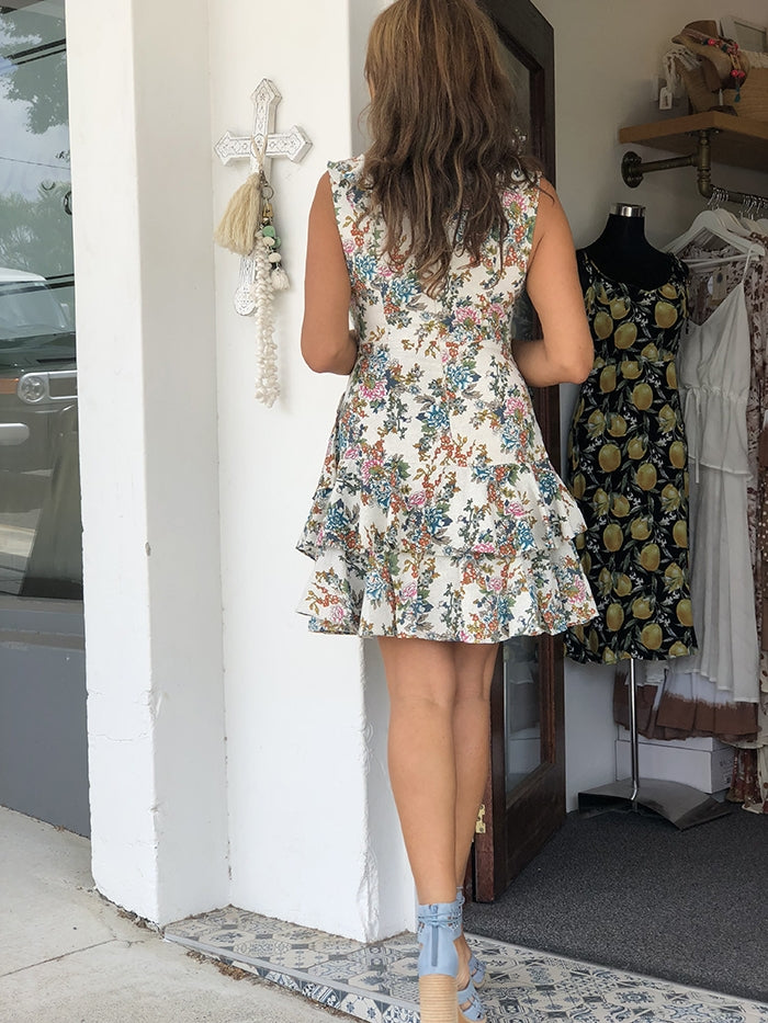 Sweetheart Dress - Cream Floral