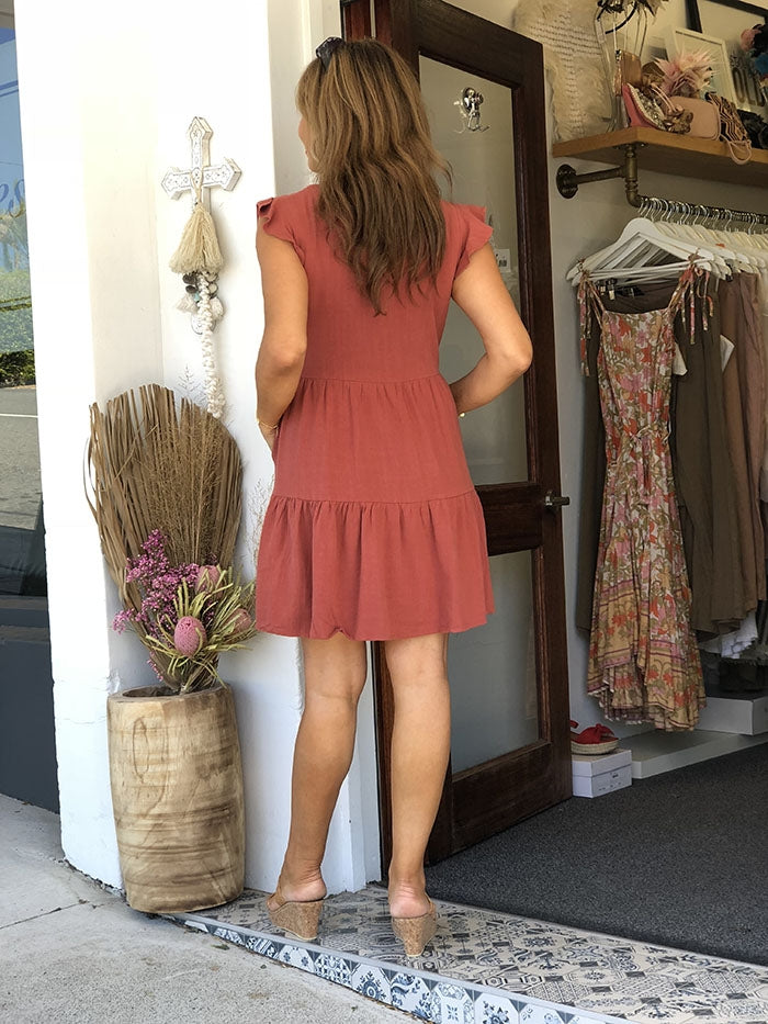 Bondi Shores Dress - Rust