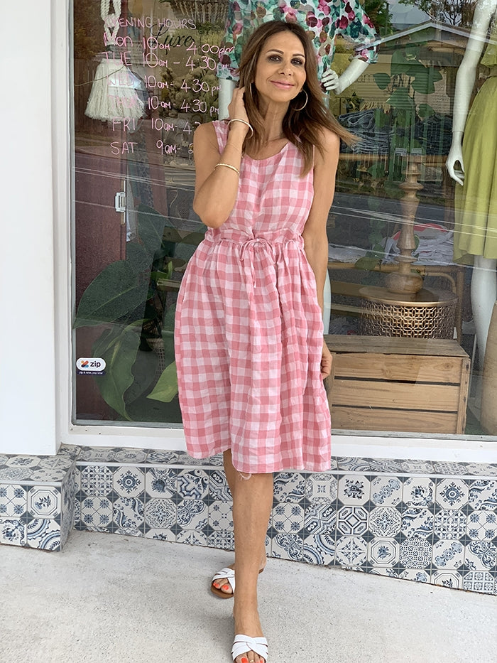 Blush Checked Dress