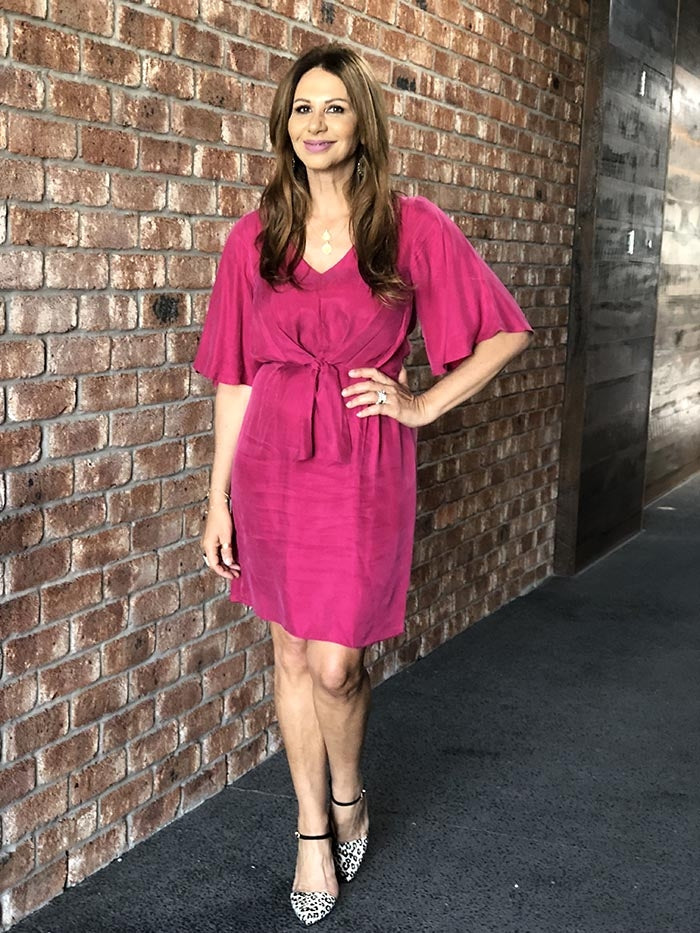 Must have tie front Dress - Magenta