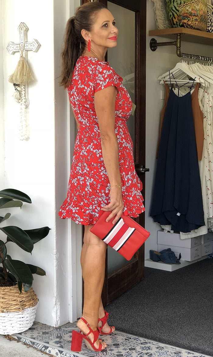 Christabel Dress - Red Floral