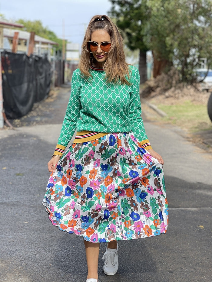 Retro Floral Skirt