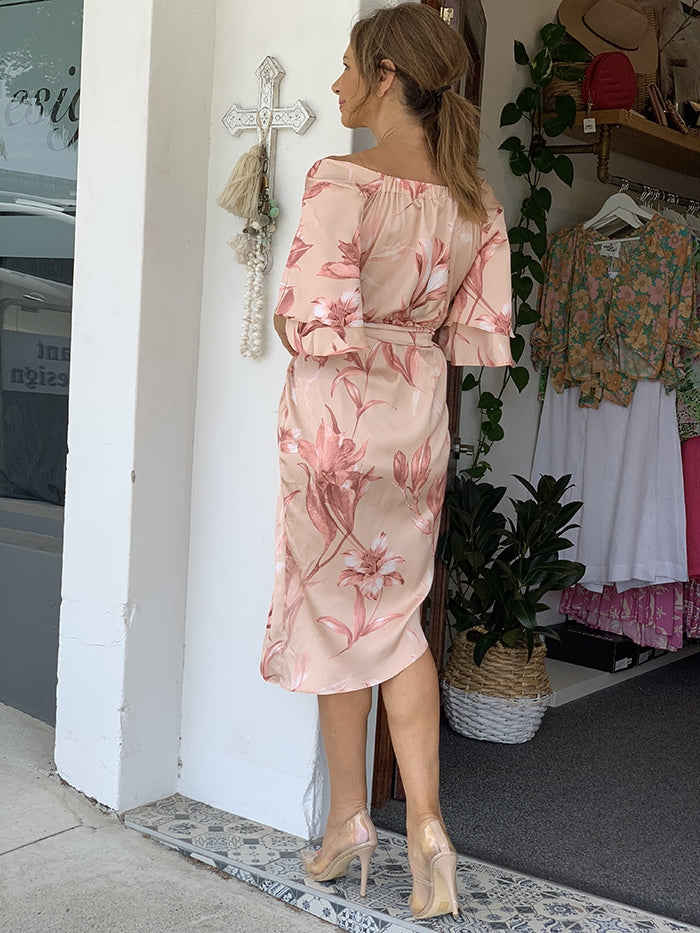 Sibley Dress - Peach floral