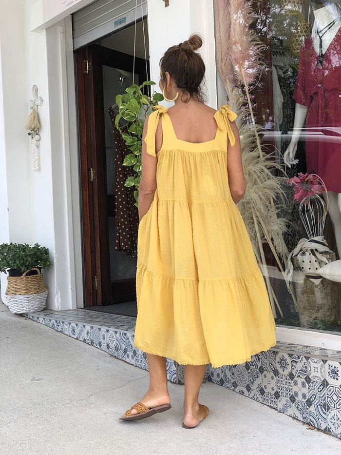 Poppy Tiered Dress - Yellow